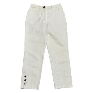 CHANEL Vintage 90s Luxury Designer White Denim Straight Leg Jeans Womens 4 Small